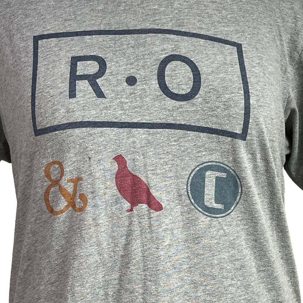 Next Level Apparel Gray Graphic T Shirt Bird Symbol Heather Gray Short Sleeve - Picture 7 of 12